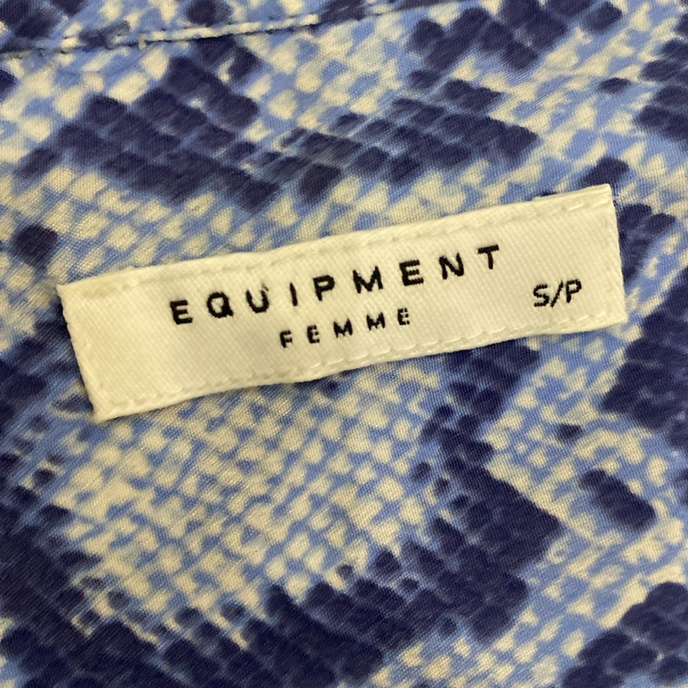 Equipment Blue And White Python Button Down Shirt - image 2